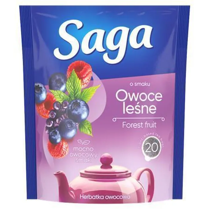Główne zdjęcie produktu Ovocný čaj, lesní ovoce, šípek, 20x1,7 g, SAGA