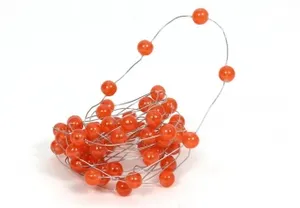 Ozdobné korálky na drátku - oranžové [1 ks]