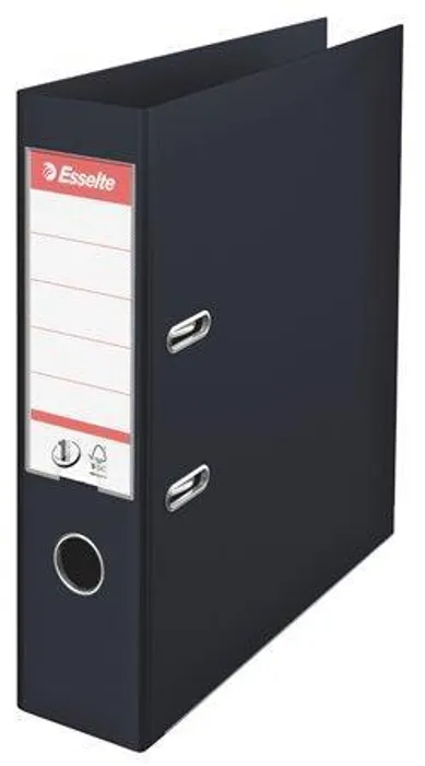 Główne zdjęcie produktu Pákový pořadač "Standard", ochranné spodní kování, černá, 75 mm, A4, PP, ESSELTE