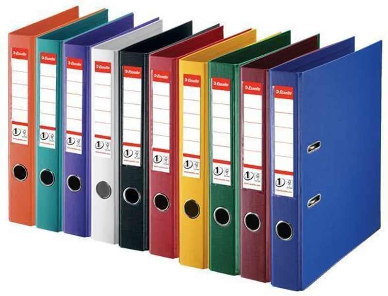 Główne zdjęcie produktu Pákový pořadač "Standard", ochranné spodní kování, červená, 50 mm, A4, PP, ESSELTE
