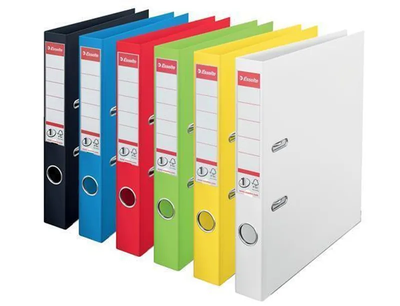 Główne zdjęcie produktu Pákový pořadač "Standard", ochranné spodní kování, Vivida černá, 50 mm, A4, PP, ESSELTE