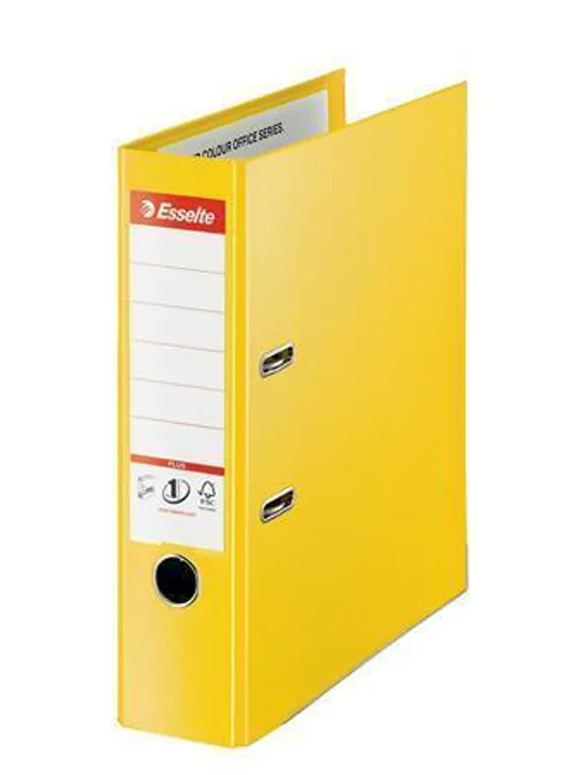 Główne zdjęcie produktu Pákový pořadač "Standard Plus", ochranné spodní kování, Vivida žlutá, 80 mm, A4, PP, ESSEL