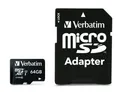 Karta pamięci microSDXC 64GB Class 10 USH-I z adapterem VERBATIM "PRO"