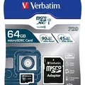 Następne zdjęcie produktu Karta pamięci microSDXC 64GB Class 10 USH-I z adapterem VERBATIM "PRO"