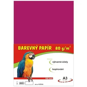 papier do edukacji artystycznej A3/100/80g różowy