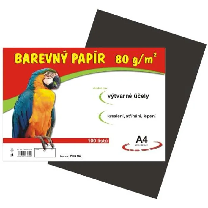 Główne zdjęcie produktu papír pro výtvarnou výchovu A4/100/80g černý