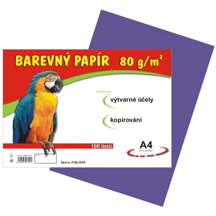 Główne zdjęcie produktu papír pro výtvarnou výchovu A4/100/80g fialový