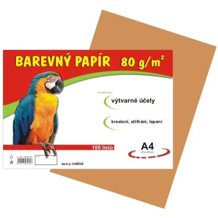 Główne zdjęcie produktu papír pro výtvarnou výchovu A4/100/80g hnědý