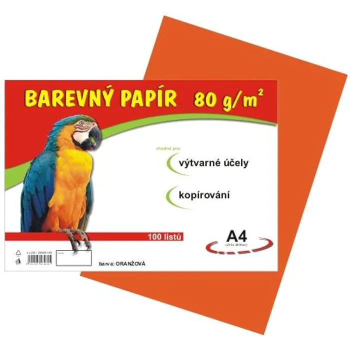 Główne zdjęcie produktu papír pro výtvarnou výchovu A4/100/80g oranžový