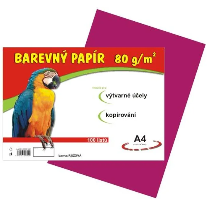 Główne zdjęcie produktu papír pro výtvarnou výchovu A4/100/80g růžový