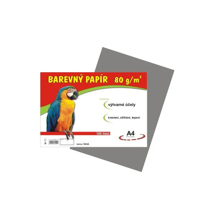 Główne zdjęcie produktu papír pro výtvarnou výchovu A4/100/80g šedý