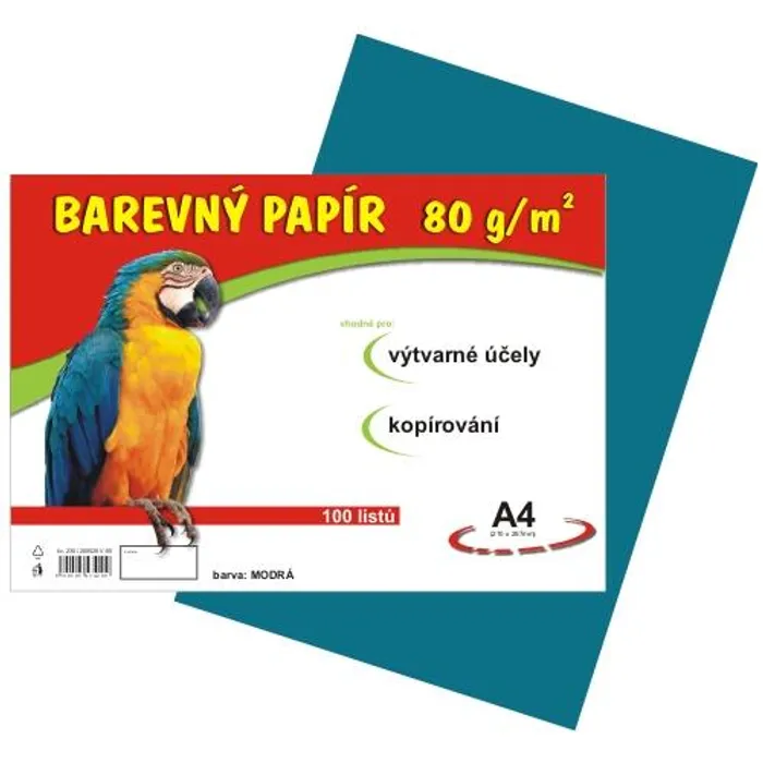 Główne zdjęcie produktu papír pro výtvarnou výchovu A4/100/80g světle modrý