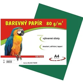 papier do edukacji artystycznej A4/100/80g ciemnozielony