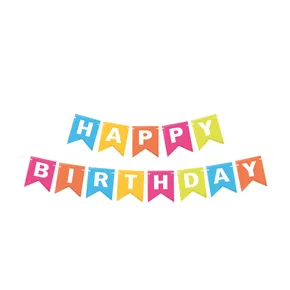 Zestaw girlanda papierowa "HAPPY BIRTHDAY" 16 x 20 cm litery + 5m tasiemka [1 zestaw]
