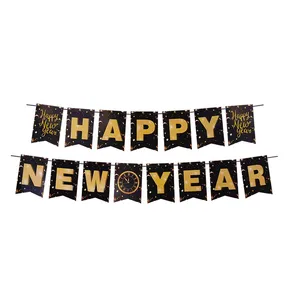 Zestaw girlanda papierowa "HAPPY NEW YEAR" 16 x 20 cm litery + 5m tasiemka [1 zestaw]