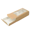Następne zdjęcie produktu Pudełko papierowe EKO na makaroniki 180x110x55 mm brązowe z okienkiem [50 szt.]