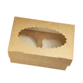 Następne zdjęcie produktu Pudełko papierowe ECO na muffiny 100x160x100 mm brązowe z okienkiem [25 szt.]