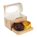 Następne zdjęcie produktu Pudełko papierowe ECO na muffiny 100x160x100 mm brązowe z okienkiem [25 szt.]