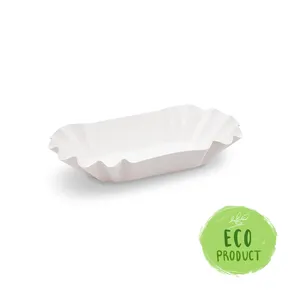 Tacka papierowa owalna biała 16 x 9 x 3 cm [250 szt]