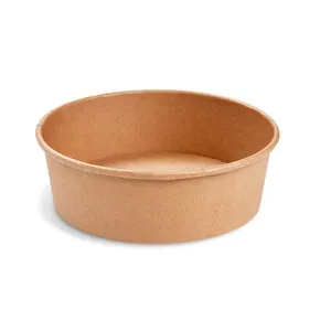 Pojemnik na sałatkę (PAP/PE) kraft średnica 185mm 1100ml [50 szt]