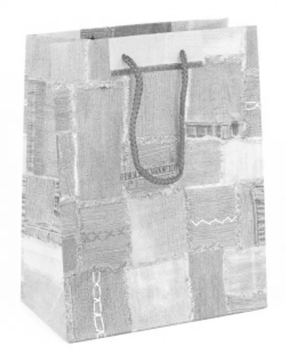 Główne zdjęcie produktu Papírová taška dárková 20,5x11,5x26,5 cm modré záplaty