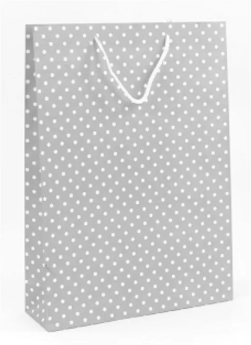 Główne zdjęcie produktu Papírová taška dárková 33x10x46 cm modrá s puntíky