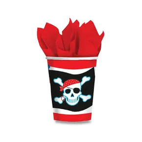 Papírové kelímky Pirate Party objem 0,25 l, 8 ks