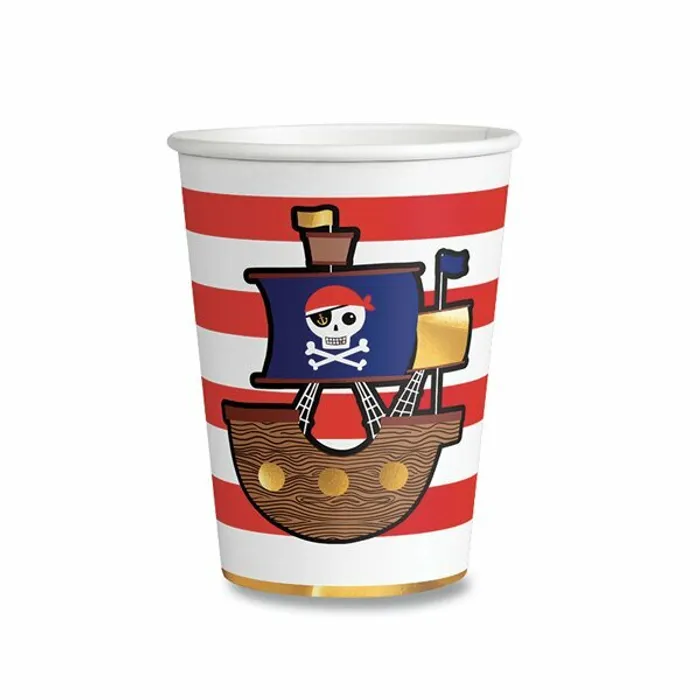 Główne zdjęcie produktu Papírové kelímky Pirates Map objem 0,25 l, [8 ks]