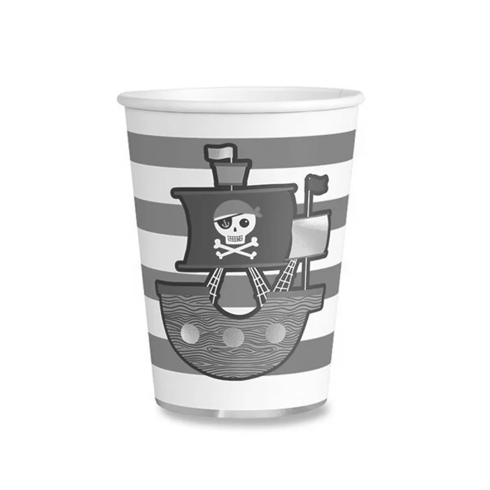 Główne zdjęcie produktu Papírové kelímky Pirates Map objem 0,25 l, 8 ks