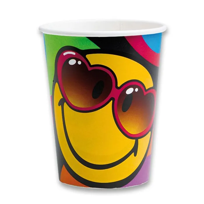 Główne zdjęcie produktu Papírové kelímky Smiley objem 0,25 l, 8 ks