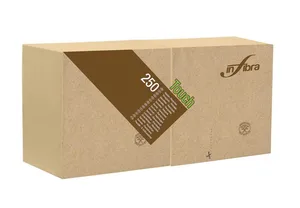 Papierowe serwetki koktajlowe BIO-EKO INFIBRA 2-warstwowe. 25x25 cm beż [250 szt]