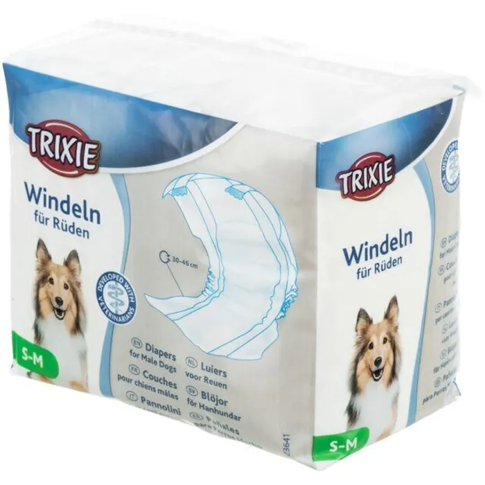 Główne zdjęcie produktu Papírové pleny pro psy (12 ks/bal.) S-M: pas: 30-46 cm