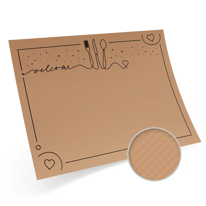 Główne zdjęcie produktu Papírové prostírání "welcome" kraft 40 x 30 cm [200 ks]