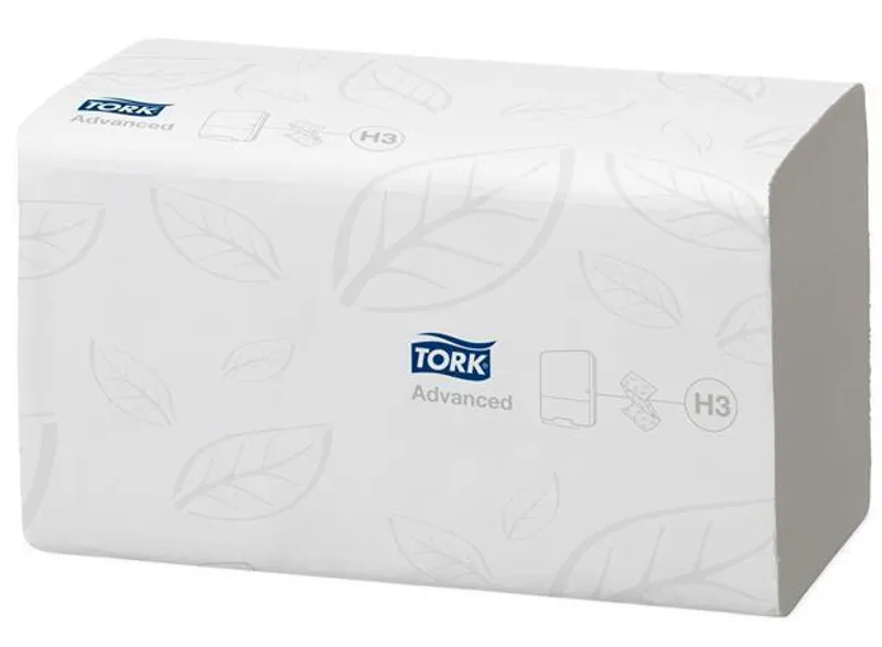 Główne zdjęcie produktu Papírové ručníky skládané TORK 290163 ADVANCED bílá H3 [3750 ks]