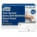 Następne zdjęcie produktu Ręczniki papierowe Tork 100297 H2 Premium Extra Soft 2-warstwowe białe [2100 szt.]