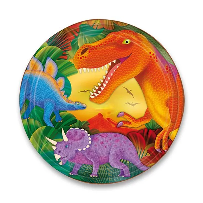 Główne zdjęcie produktu Papírové talířky Dinosauři průměr 23 cm, 8 ks