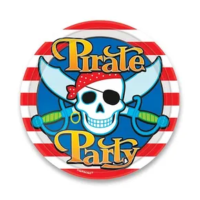 Papírové talířky Pirate Party průměr 23 cm, 8 ks