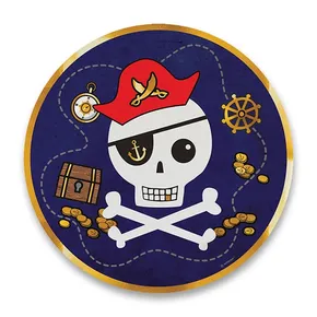 Talerzyki papierowe Pirates Map średnica 22,8 cm [8 szt.]