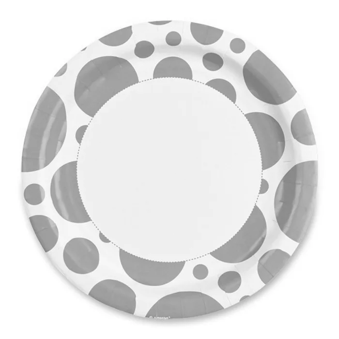 Główne zdjęcie produktu Papírové talířky Solid Color Dots zelené