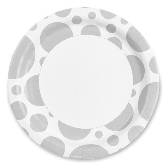 Główne zdjęcie produktu Papírové talířky Solid Color Dots žluté