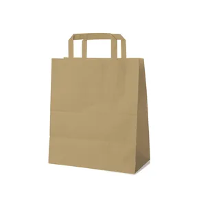 Torba z uchwytami (PAP) brązowa 22+10 x 28 cm [50 szt]