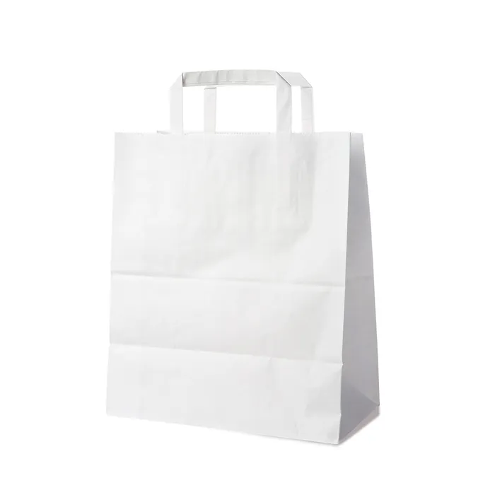 Główne zdjęcie produktu Papírové tašky 26+14 x 32 cm bílé [50 ks]