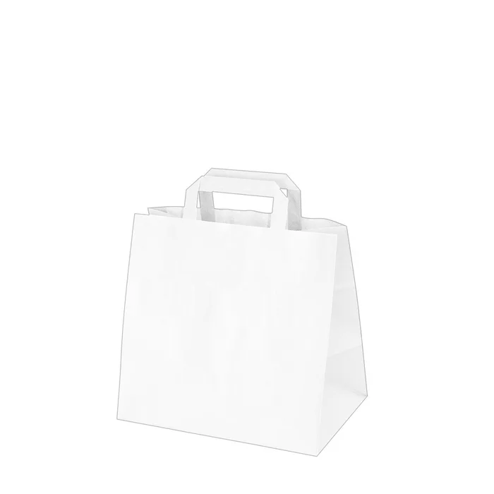 Główne zdjęcie produktu Papírové tašky 26x17 x 25 cm bílé [50 ks]