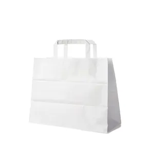 Torba z uchwytami (PAP) biała 32+16 x 27 cm [50 szt]