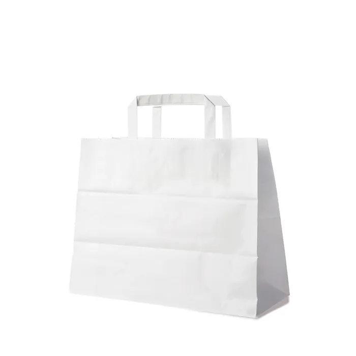 Główne zdjęcie produktu Papírové tašky 32+16 x 27 cm bílé [50 ks]