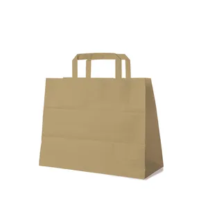 Torba z uchwytami (PAP) brązowa 32+16 x 27 cm [250 szt]