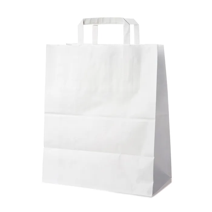 Główne zdjęcie produktu Papírové tašky 32+16 x 39 cm bílé [250 ks]