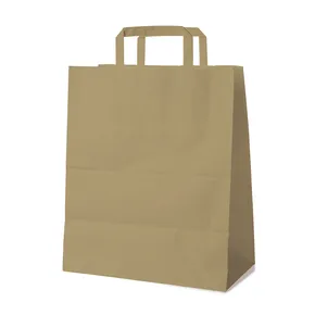 Torba z uchwytami (PAP) brązowa 32+16 x 39 cm [250 szt]