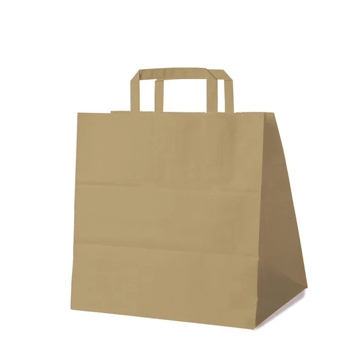 Główne zdjęcie produktu Papírové tašky 32+21 x 33 cm hnědé [50 ks]