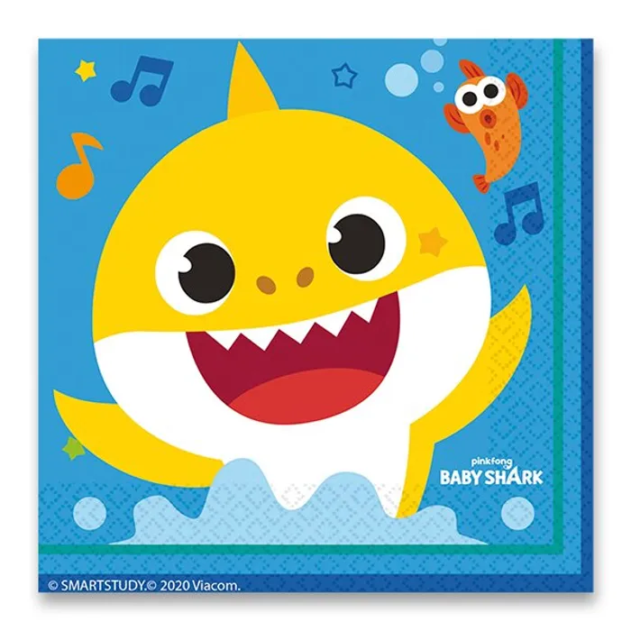 Główne zdjęcie produktu Papírové ubrousky Baby Shark 33 x 33 cm, [16 ks]